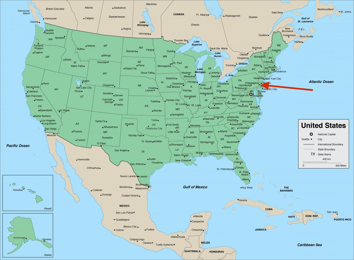 Filadelfia w Pensylwanii - mapa USA